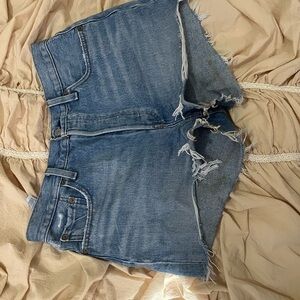 Levi Denim Frayed Hem Women Shorts